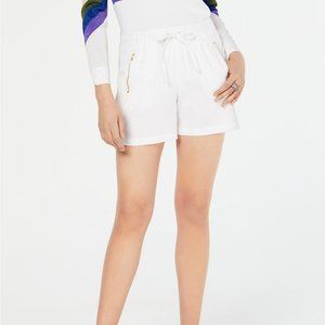 INC International Concepts Women's Zipper-Pocket Shorts White Size 2XL